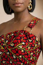 Ariselle One-Shoulder Print Corset
