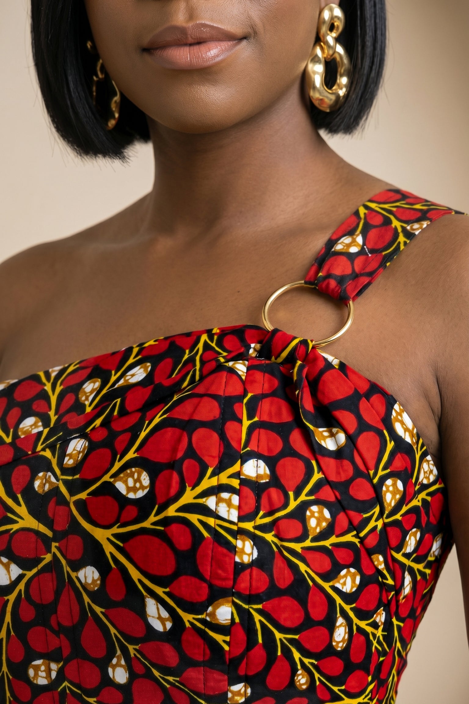 Ariselle One-Shoulder Print Corset