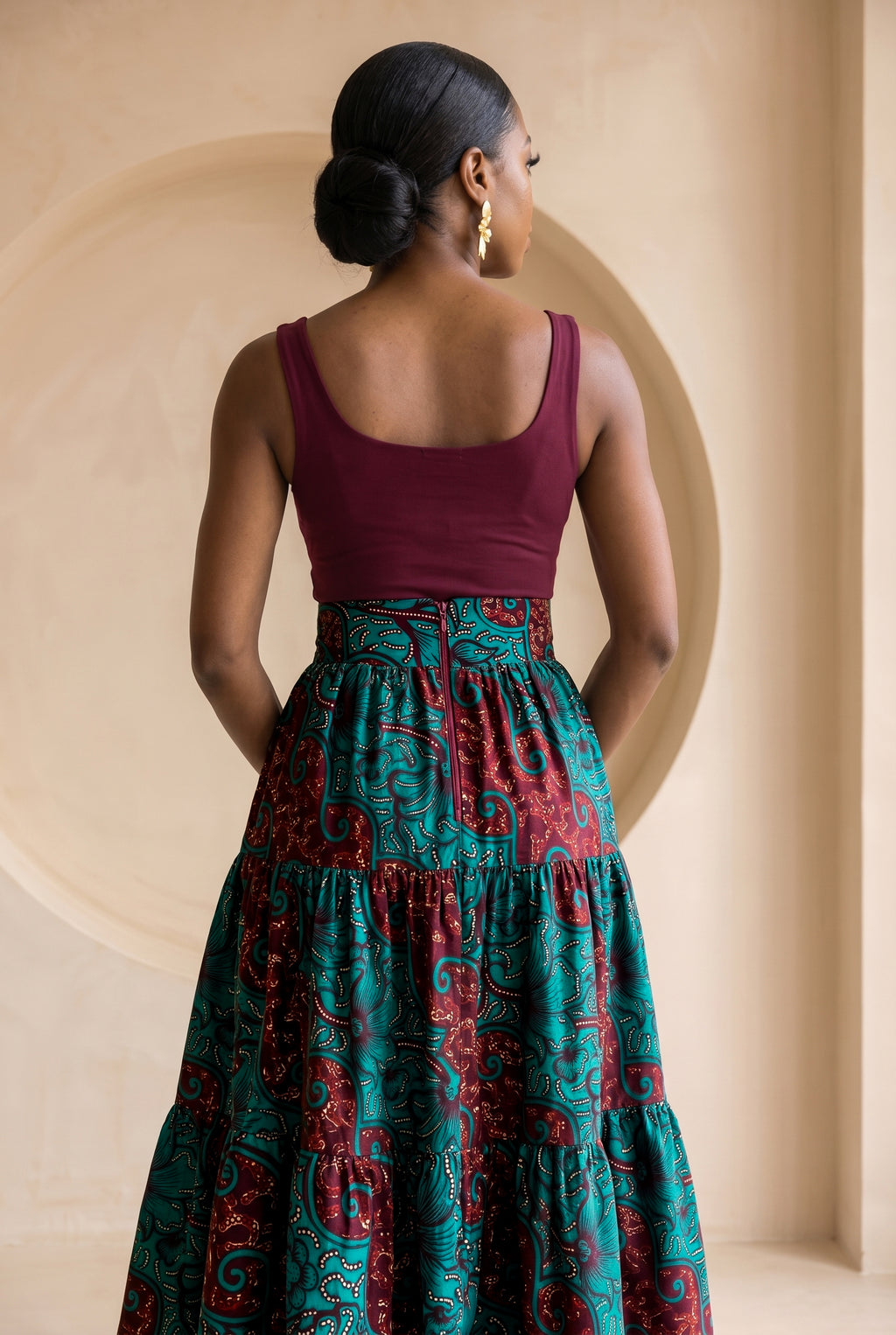 Ellmira Tiered Midi Skirt