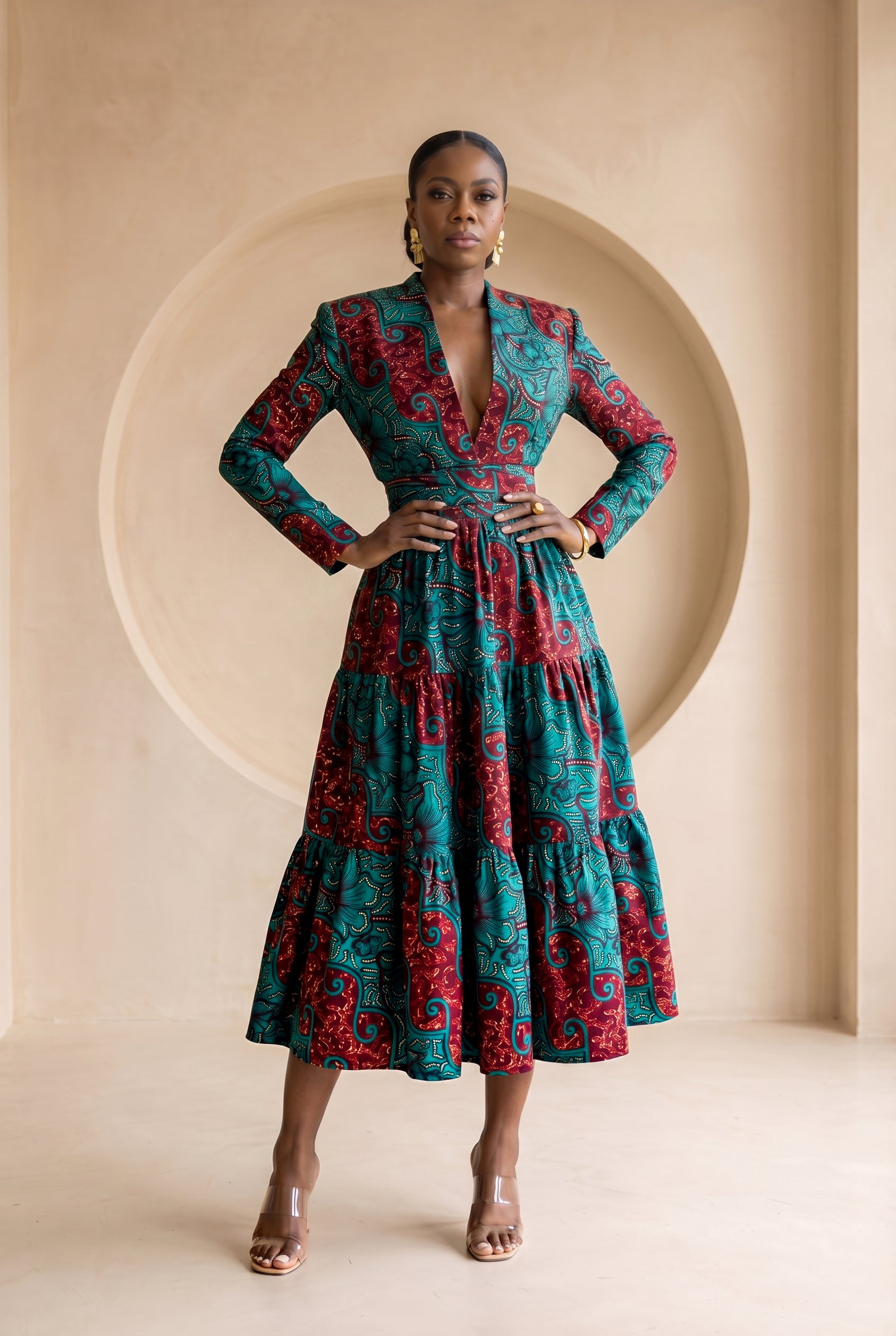 Ellmira Tiered Midi Skirt