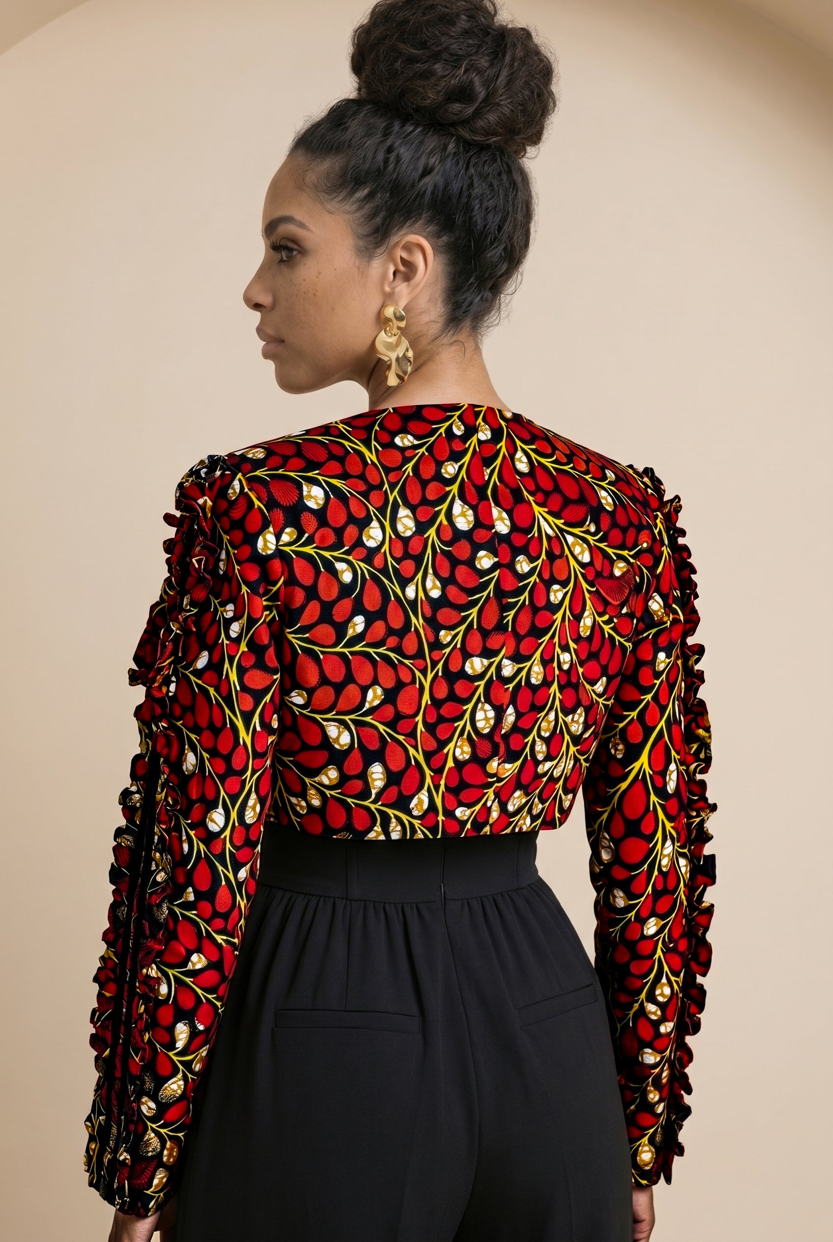 Ariselle Cropped  Print Jacket