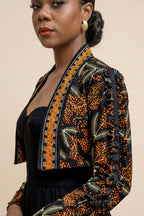 Oriva Cropped Print Jacket