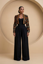 Oriva Cropped Print Jacket