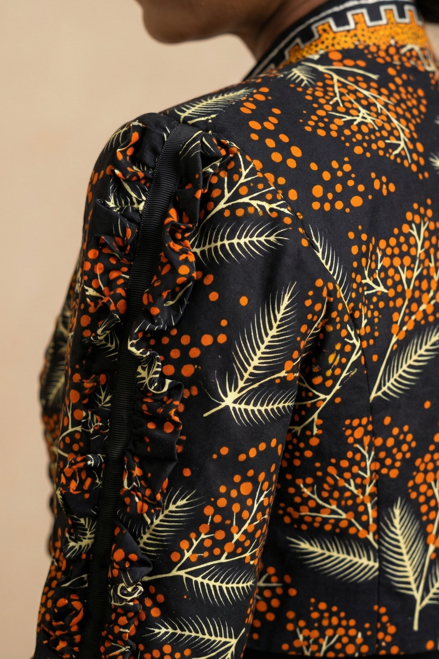Oriva Cropped Print Jacket
