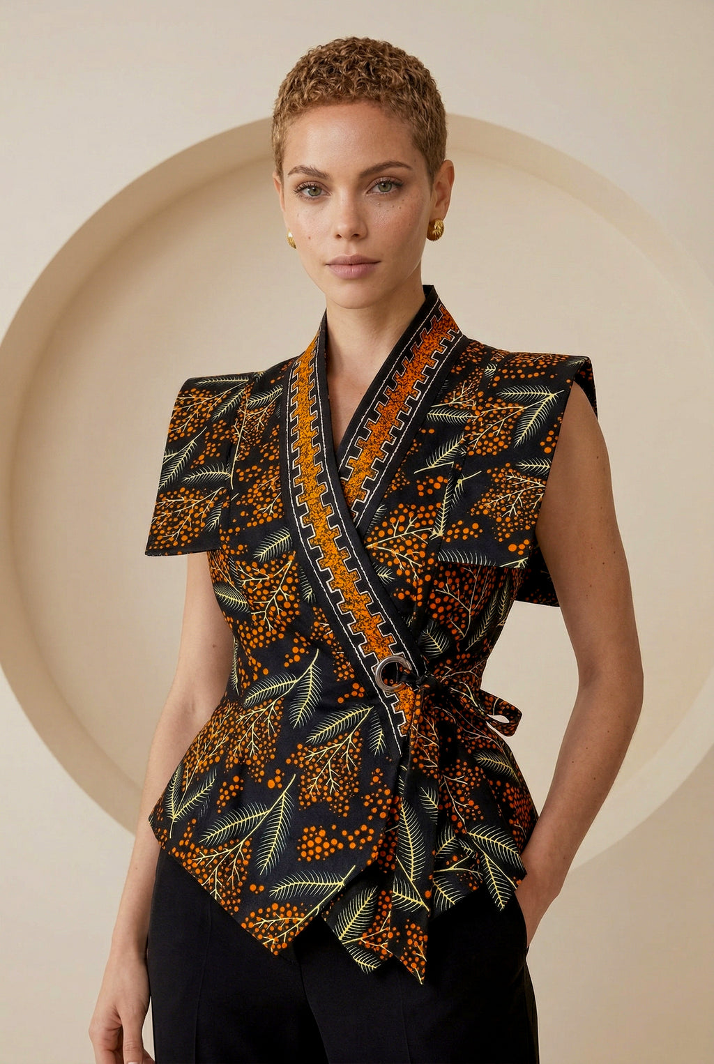 Oriva Wrap Sleeveless Jacket