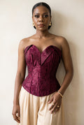 Bordeaux Floral Jacquard Corset