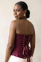 Bordeaux Floral Jacquard Corset