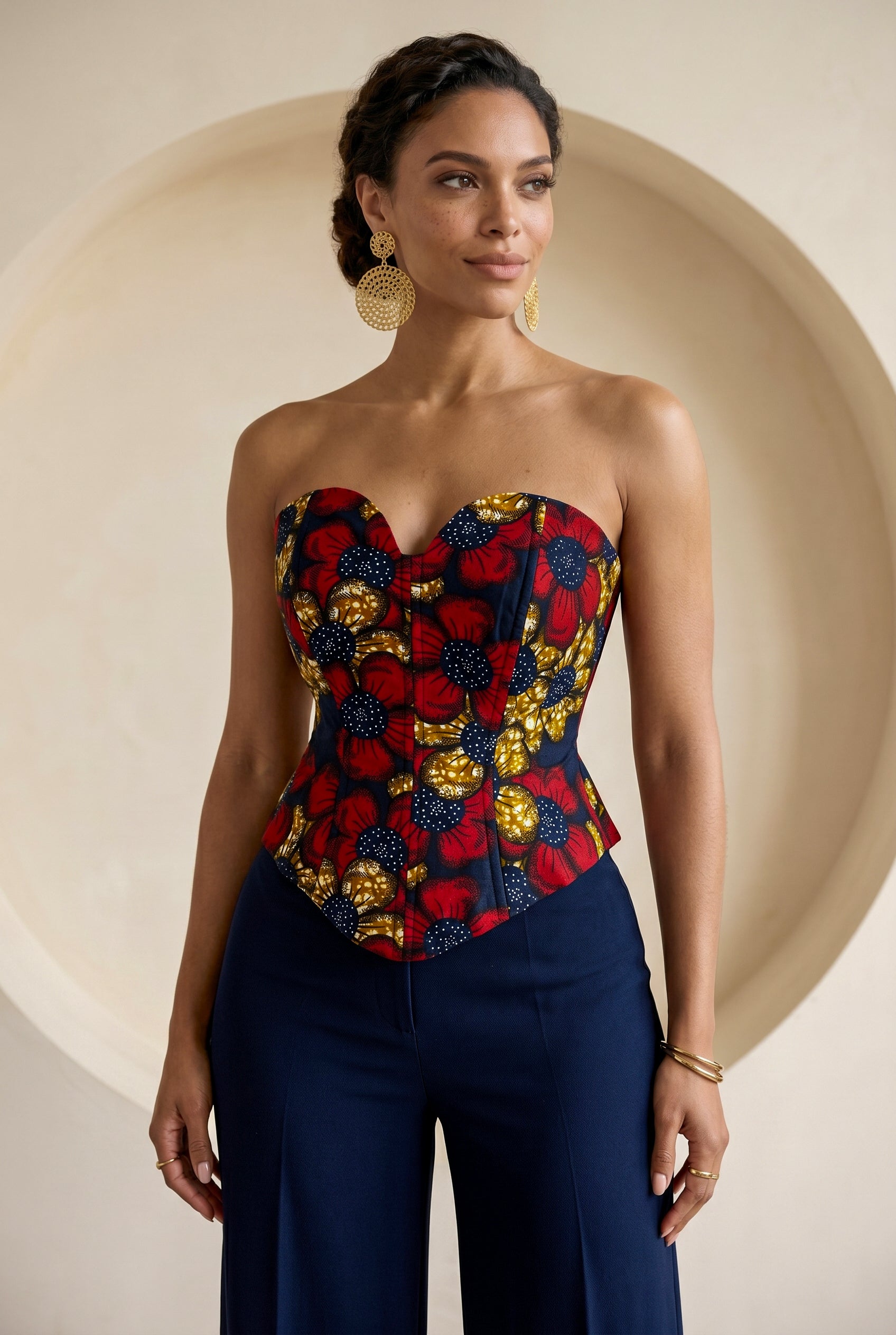 Zivara Structured Printed Corset
