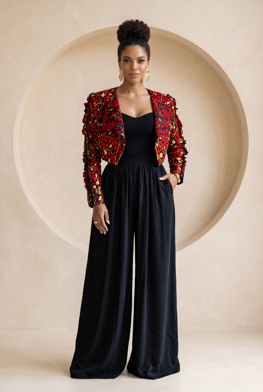 Black Fluid Palazzo Trousers