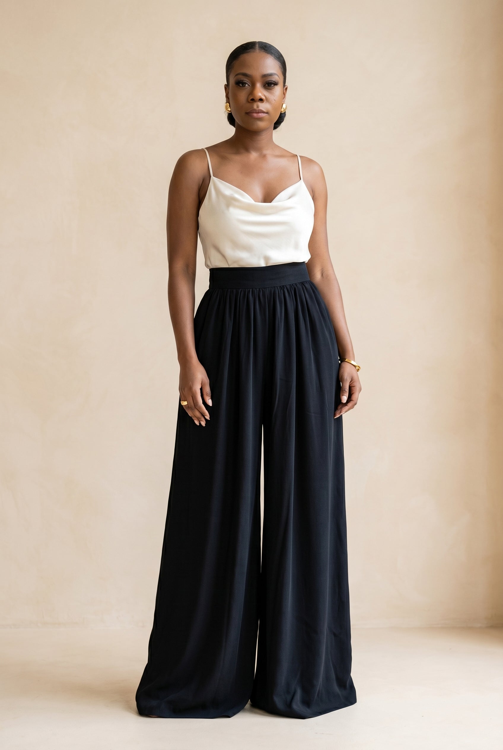 Black Fluid Palazzo Trousers