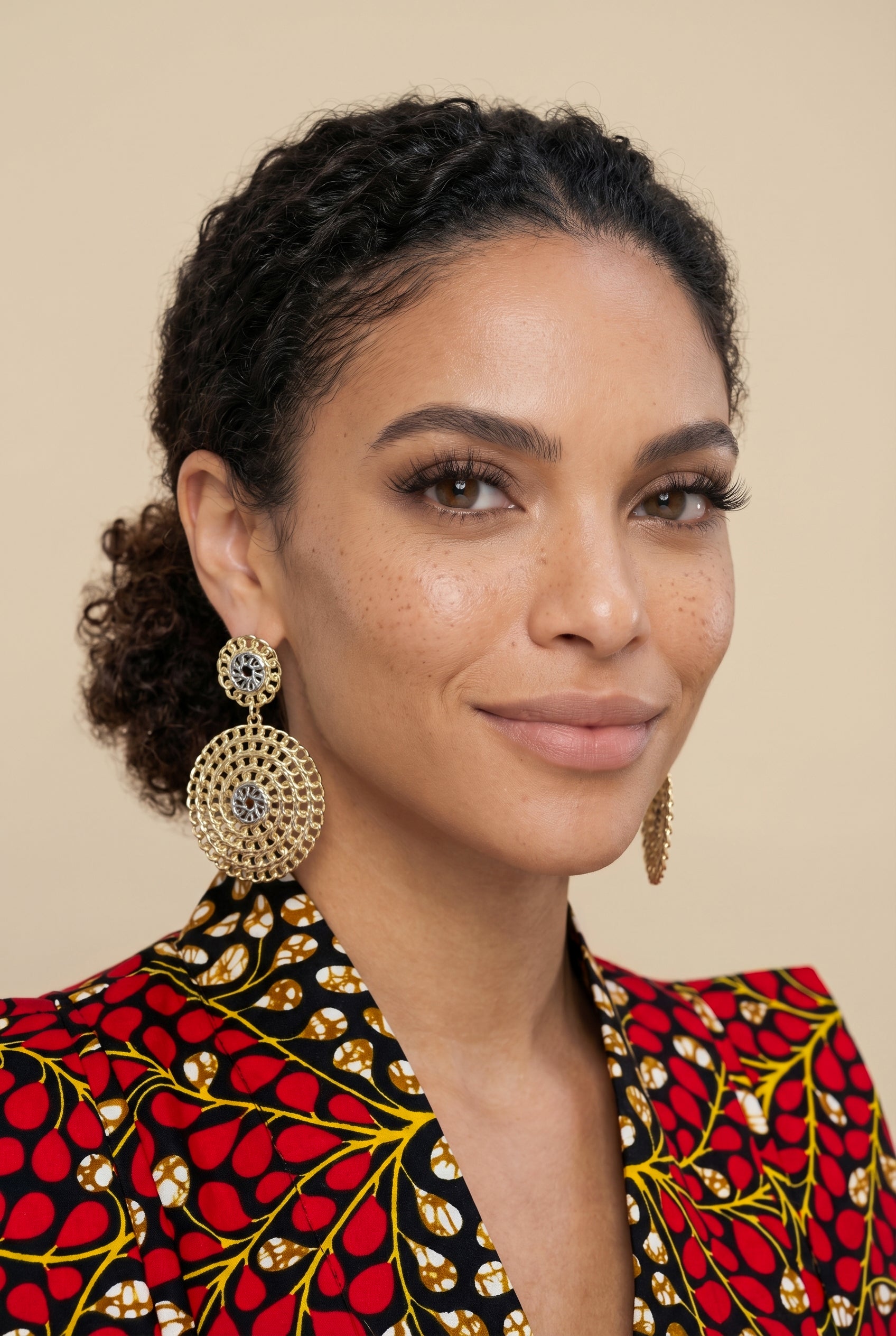 18k Gold-Plated Two-Tone Chain Drop Earrings