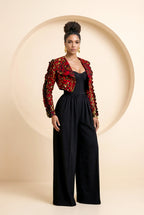 Ariselle Cropped  Print Jacket