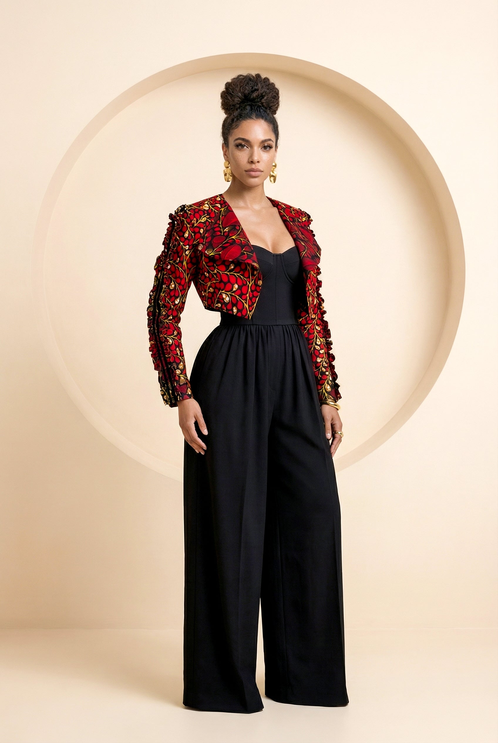 Ariselle Cropped  Print Jacket
