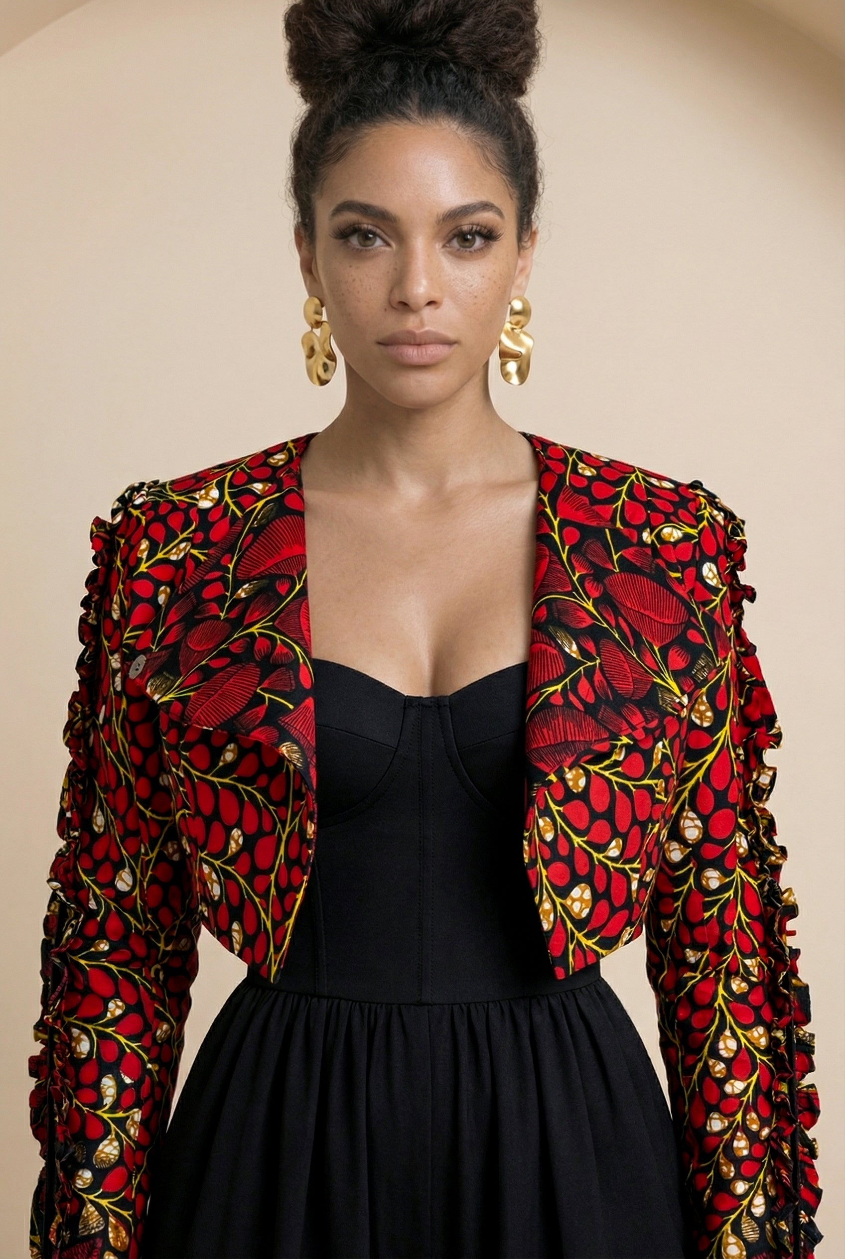 Ariselle Cropped  Print Jacket
