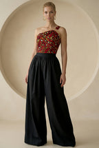 Ariselle One-Shoulder Print Corset