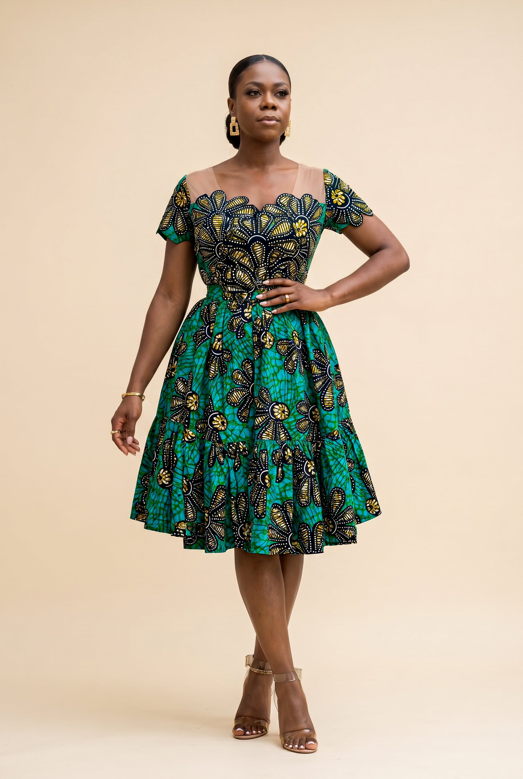 Ximora Tiered Gathered Dress