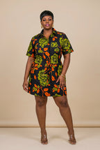 African Print Utility Shirt Dress