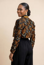 Oriva Cropped Print Jacket