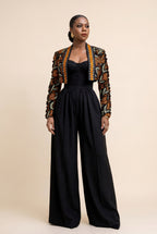 Oriva Cropped Print Jacket
