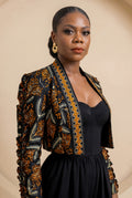 Oriva Cropped Print Jacket