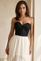 Black  Floral Jacquard Bustier