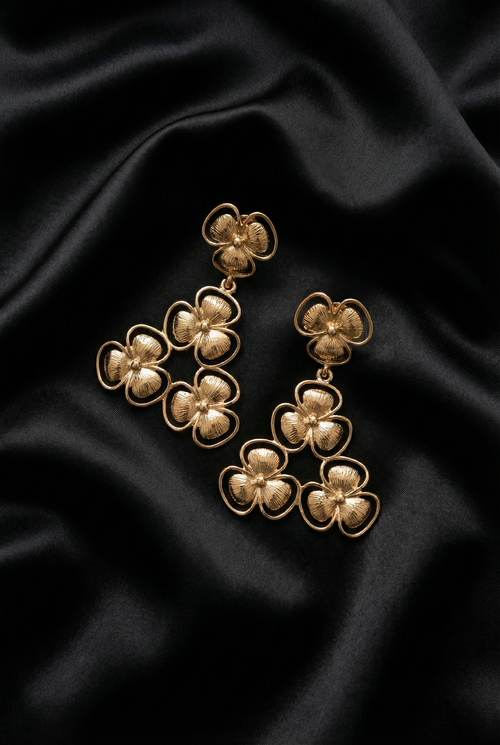 18k Gold-Plated Cascade Bloom Earrings