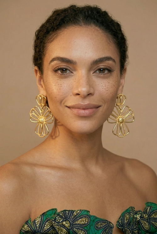 18k Gold-Plated Petal Drop Earrings