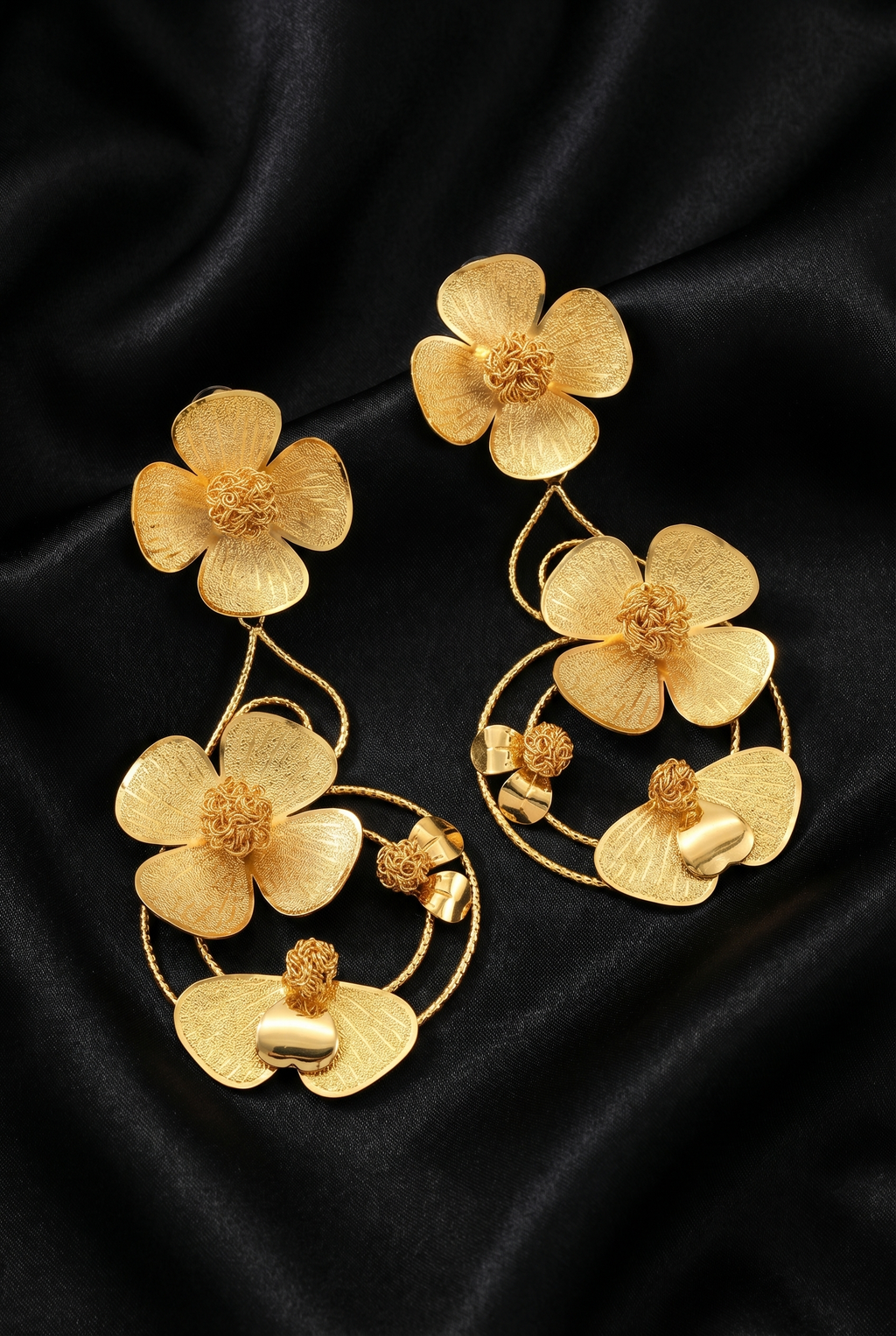 18k Gold-Plated Sculpted Bloom Earrings