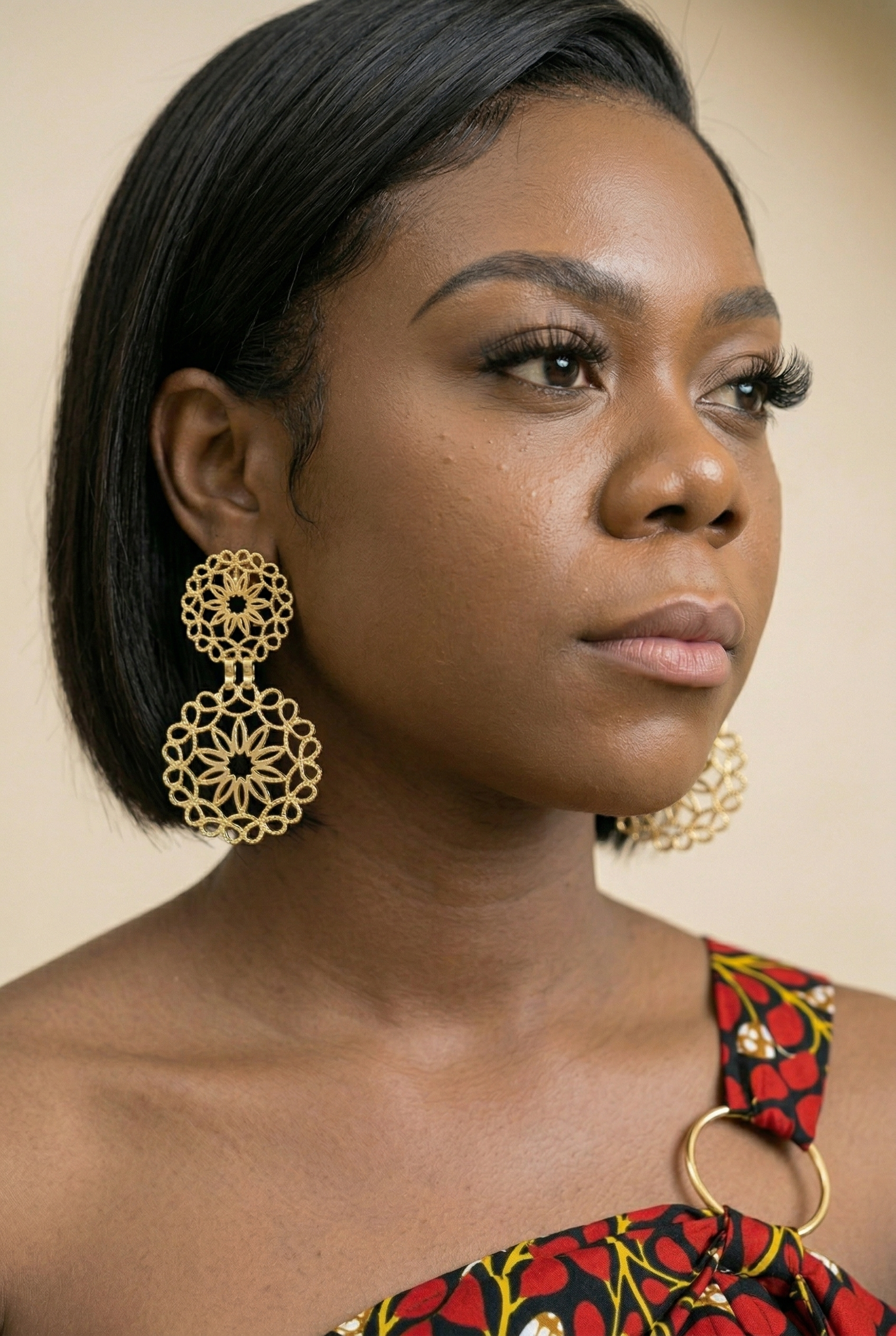 18k Gold-Plated Filigree Medallion Earrings