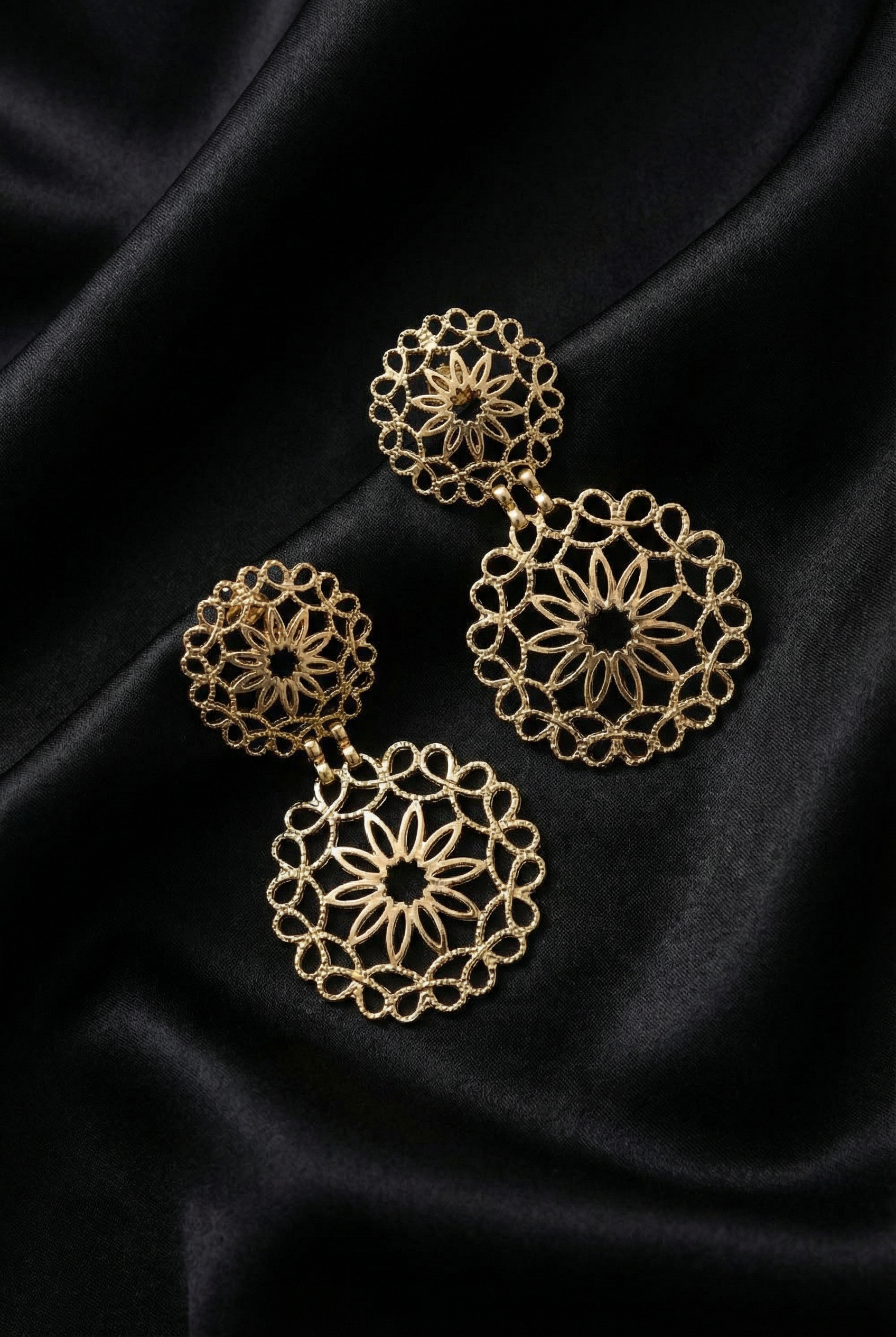 18k Gold-Plated Filigree Medallion Earrings