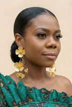 18k Gold-Plated Sculpted Bloom Earrings