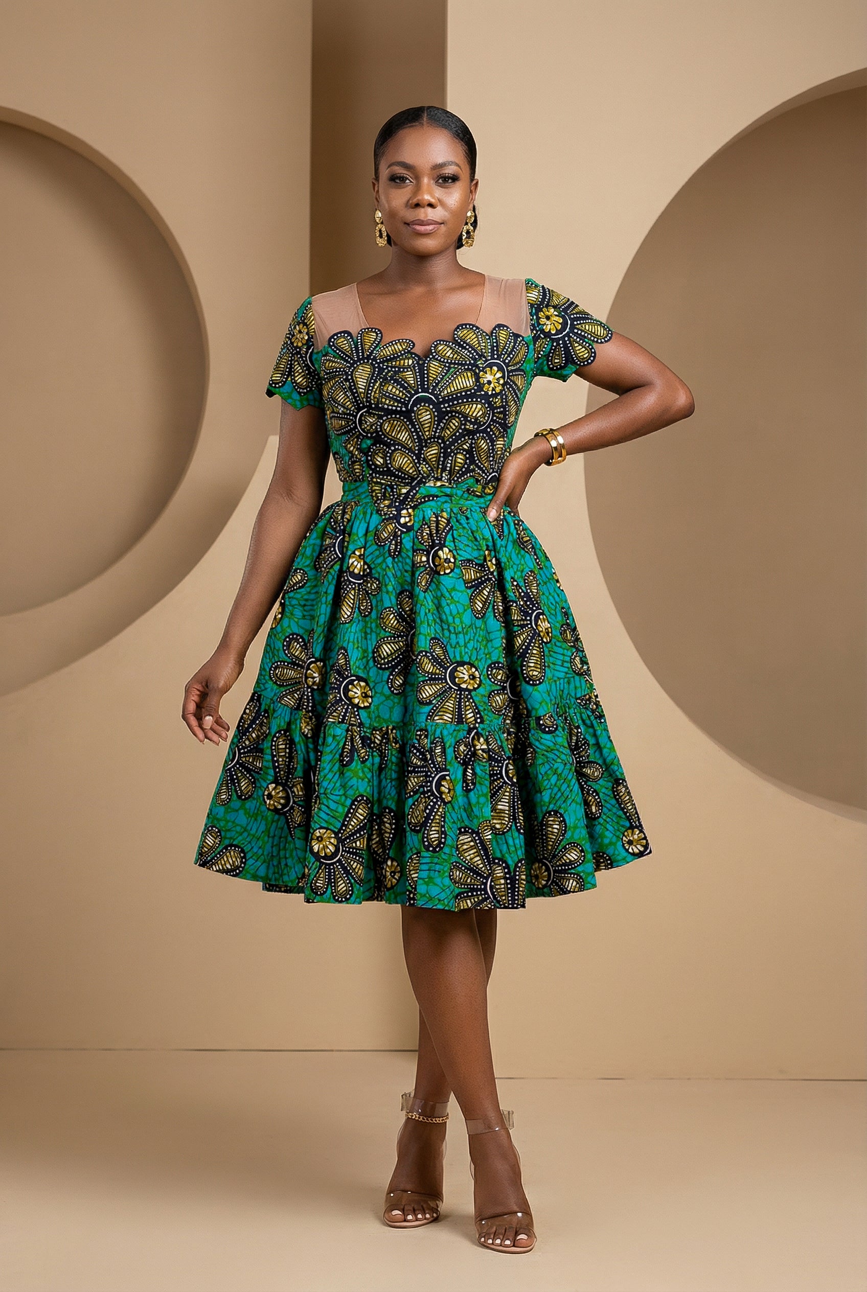 Ximora Tiered Gathered Dress