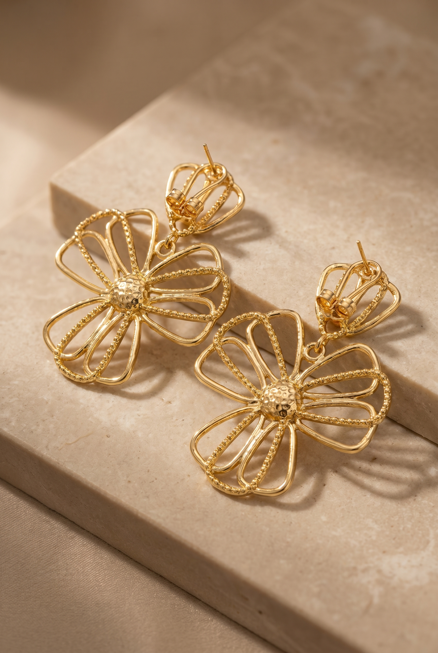 18k Gold-Plated Petal Drop Earrings