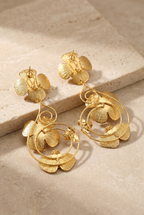 18k Gold-Plated Sculpted Bloom Earrings